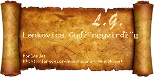 Lenkovics Gyöngyvirág névjegykártya